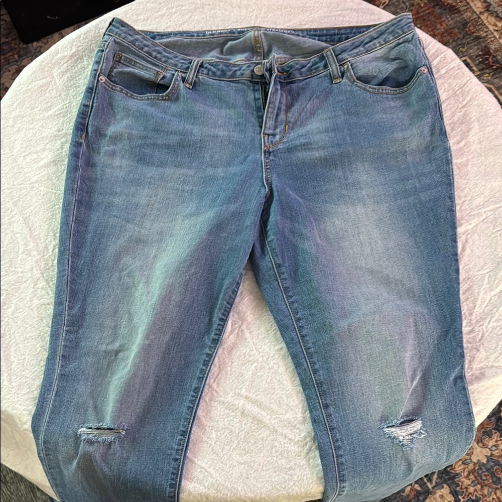 Old Navy Blue Skinny Jeans with Natural Fading
